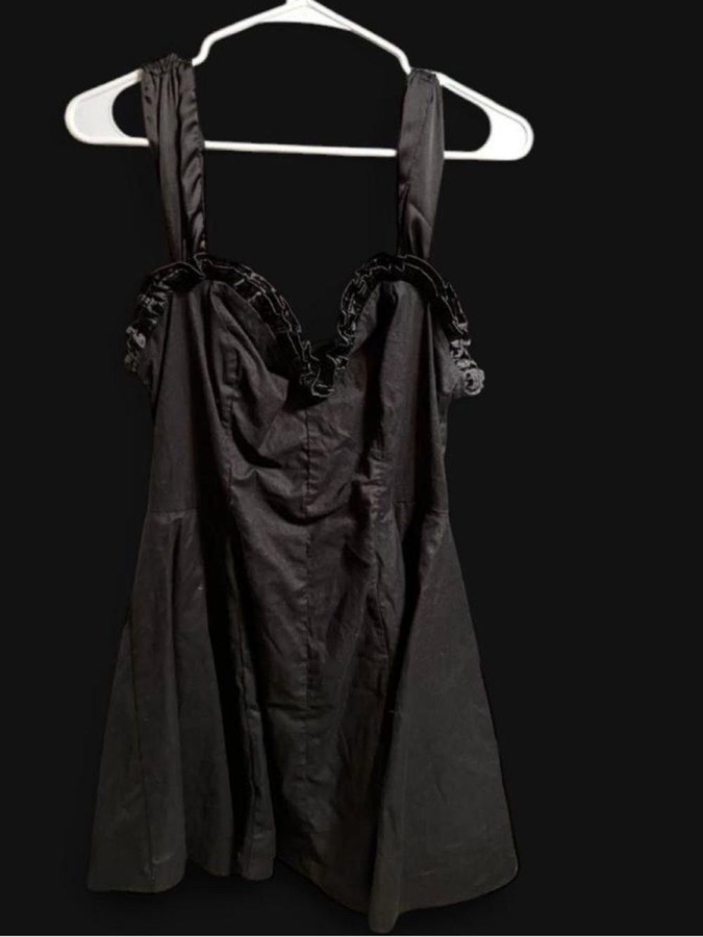 Free People Black Ruffle-Trim Slip Dress
